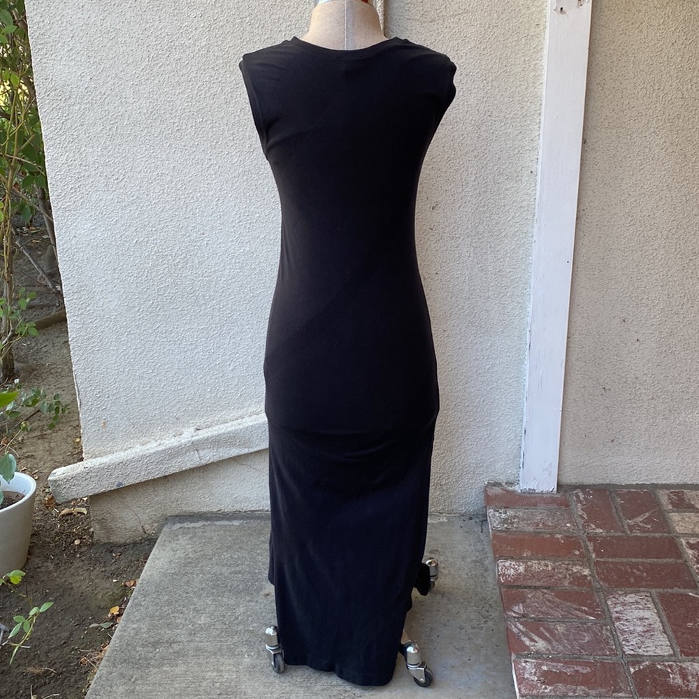 DKNY Pure from Bloomingdale’s black lyocell blend dress w/overlay slits on sides - Picture 4 of 15